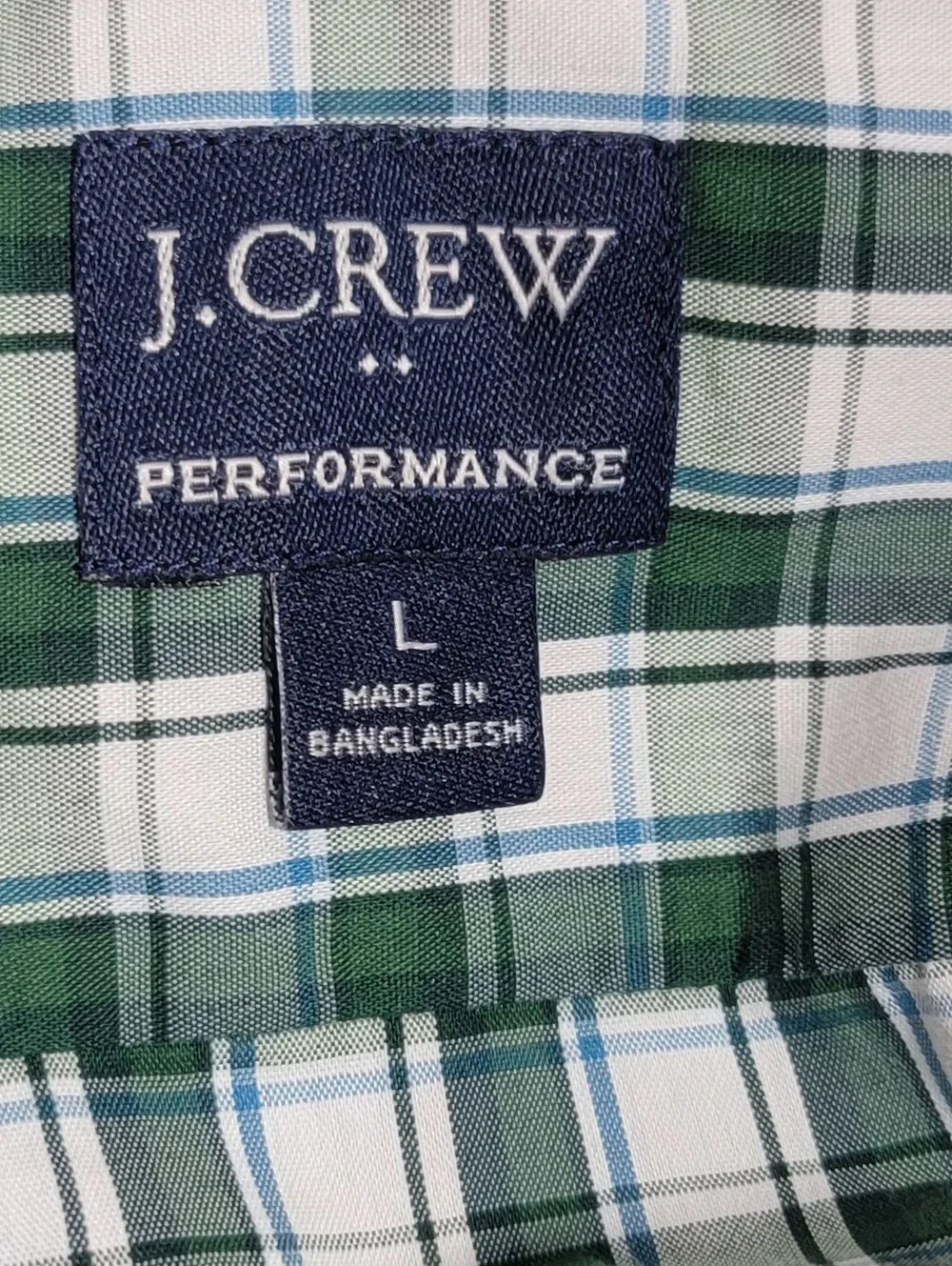 J. Crew performance slim untucked button down plaid shirt men's large